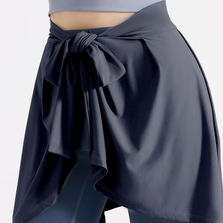 Legging de sport, short de yoga et de course, combinaison une pièce avec jupe intégrée couvrant les fesses, ceinture à nouer à la taille, combinaison